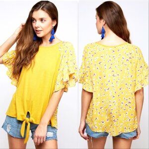 YELLOW & LEOPARD PRINT TOP